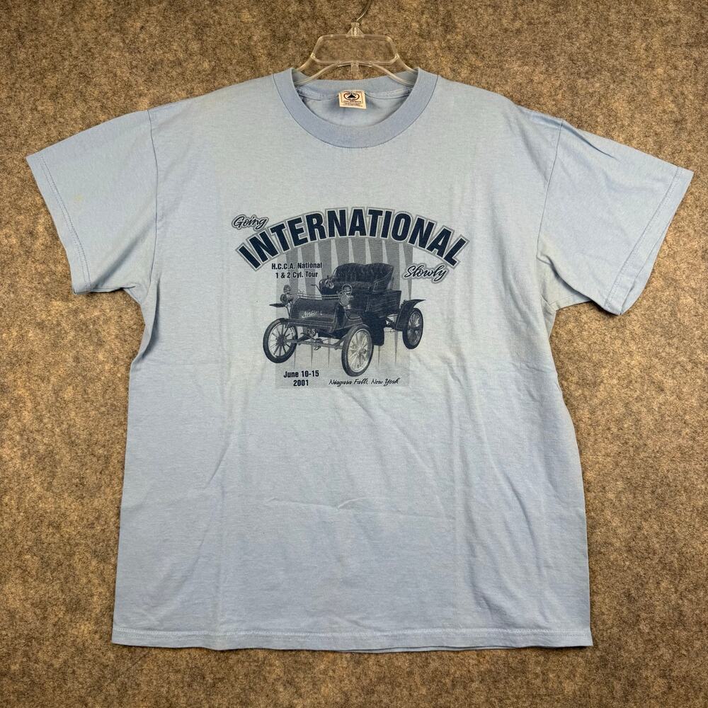 International Automobile Tour Niagara Falls 2001 T Shirt Blue Size Large 397